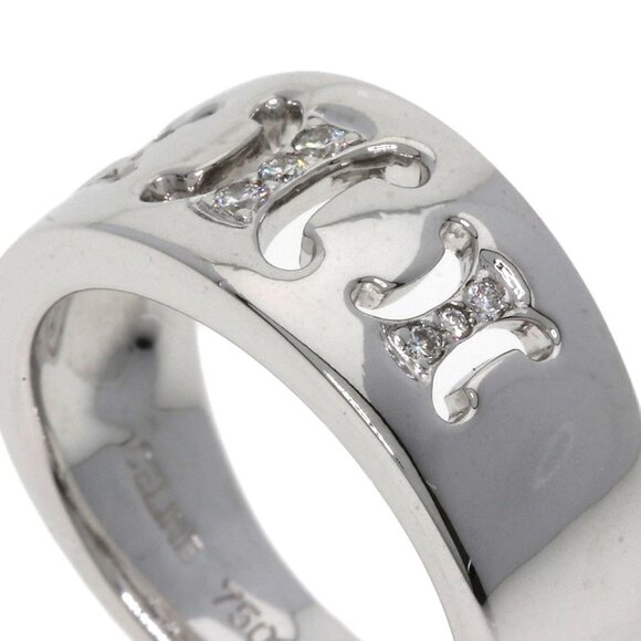 CELINE 18k White Gold Diamond Ring - Picture 8 of 9